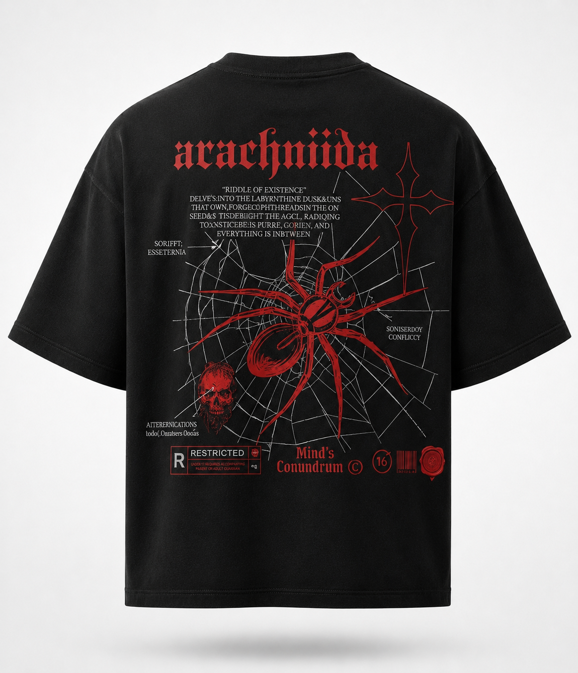 Mind's Conundrum – Arachniida Oversized Graphic T-Shirt