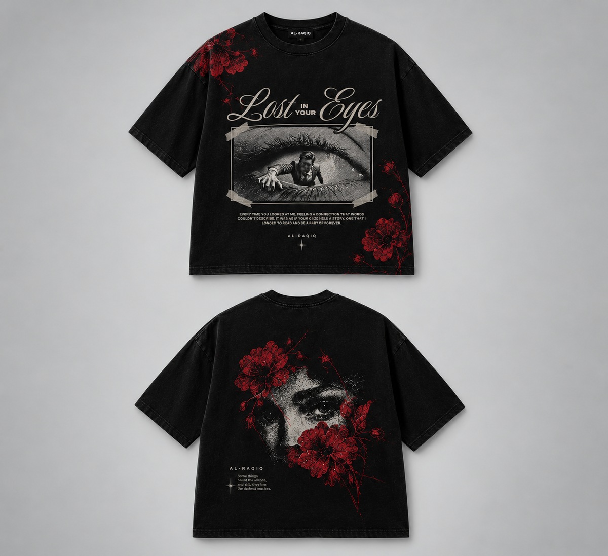 Lost in the Eyes Drop Shoulder T-Shirt | Al-Raqiq Clothing