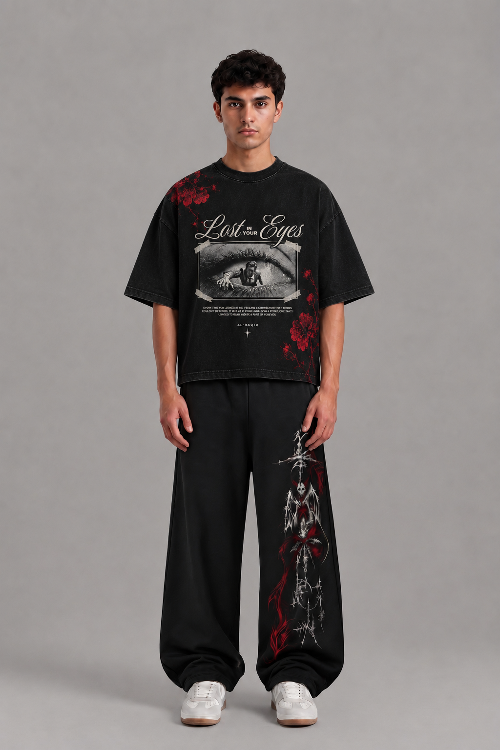 Lost in the Eyes Drop Shoulder T-Shirt | Al-Raqiq Clothing